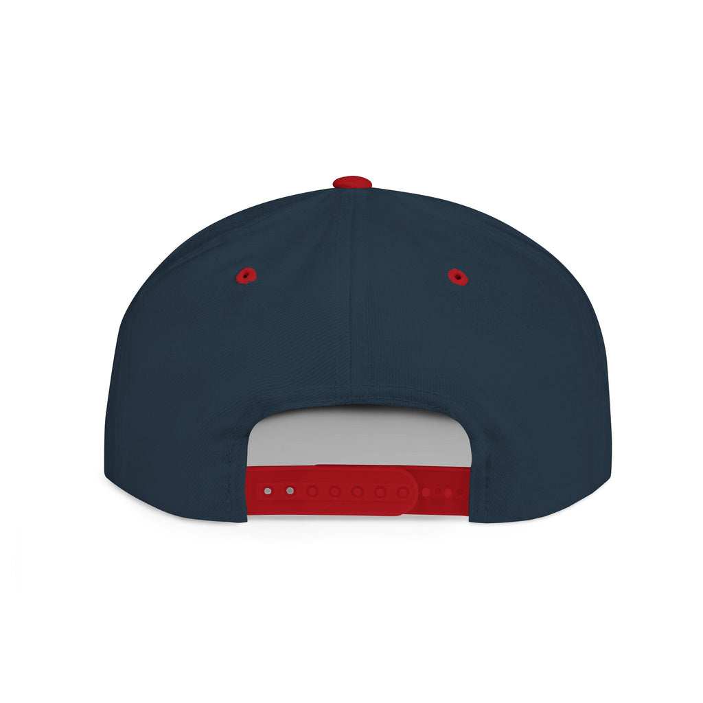 Flat Bill Snapback Hat — "Financial District" Script Embroidered Cap