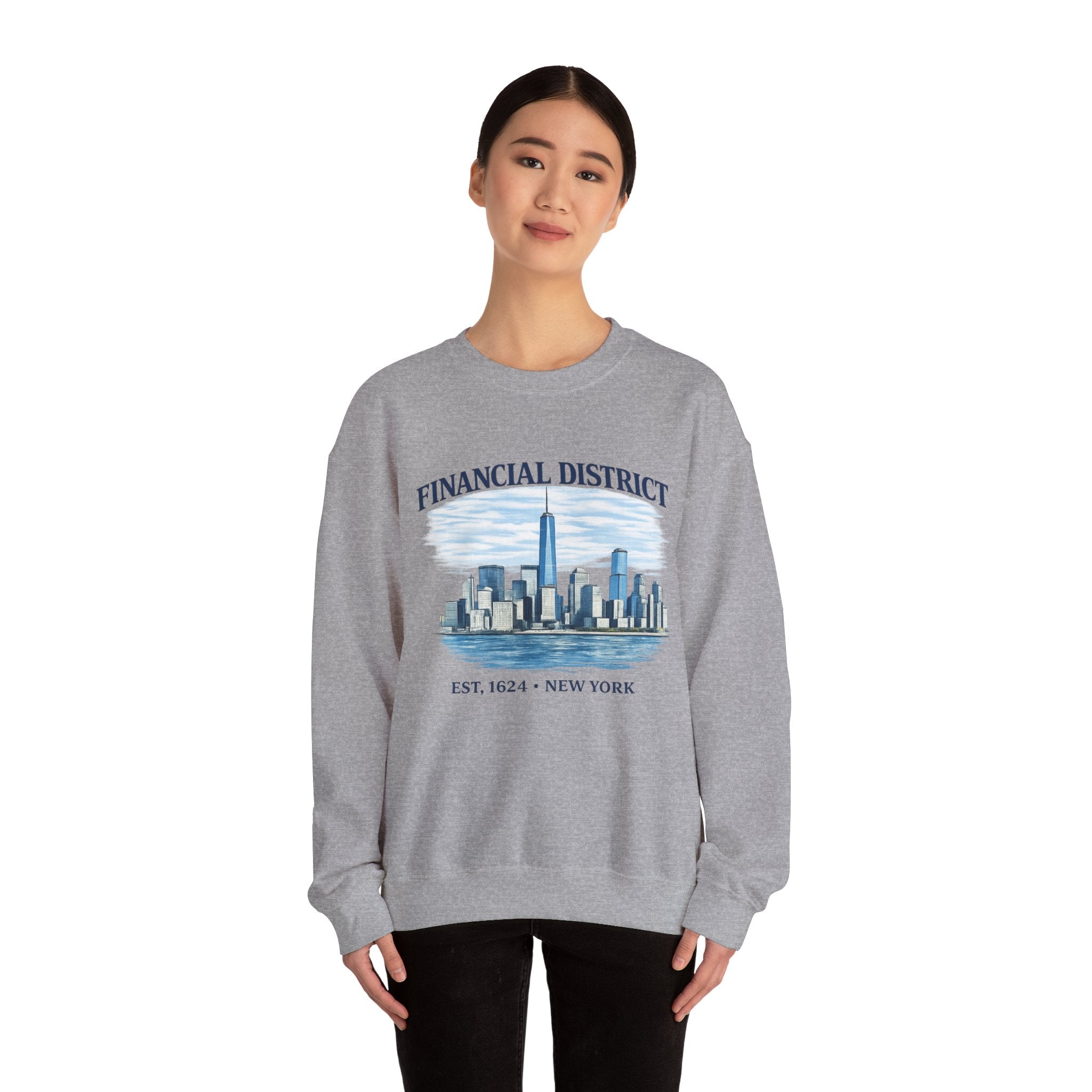Financial District Crewneck Sweatshirt — New York Skyline Graphic