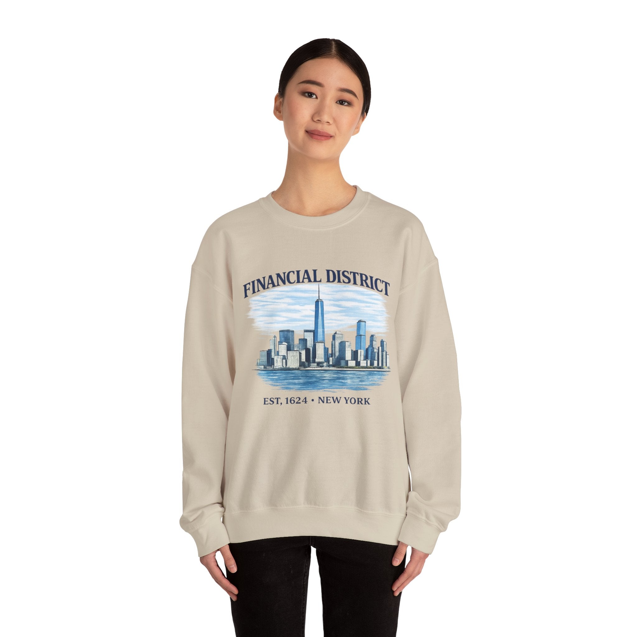 Financial District Crewneck Sweatshirt — New York Skyline Graphic