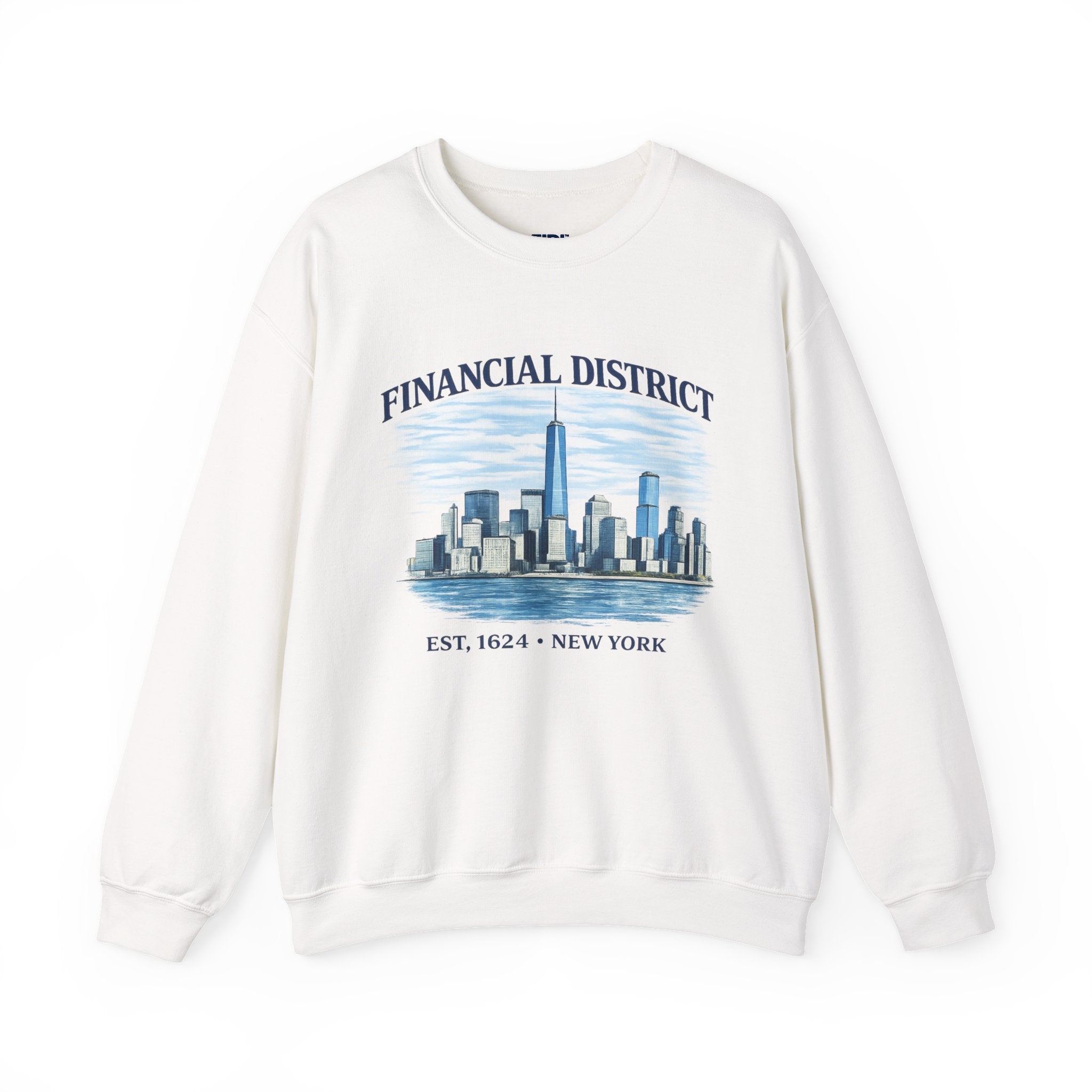 Financial District Crewneck Sweatshirt — New York Skyline Graphic