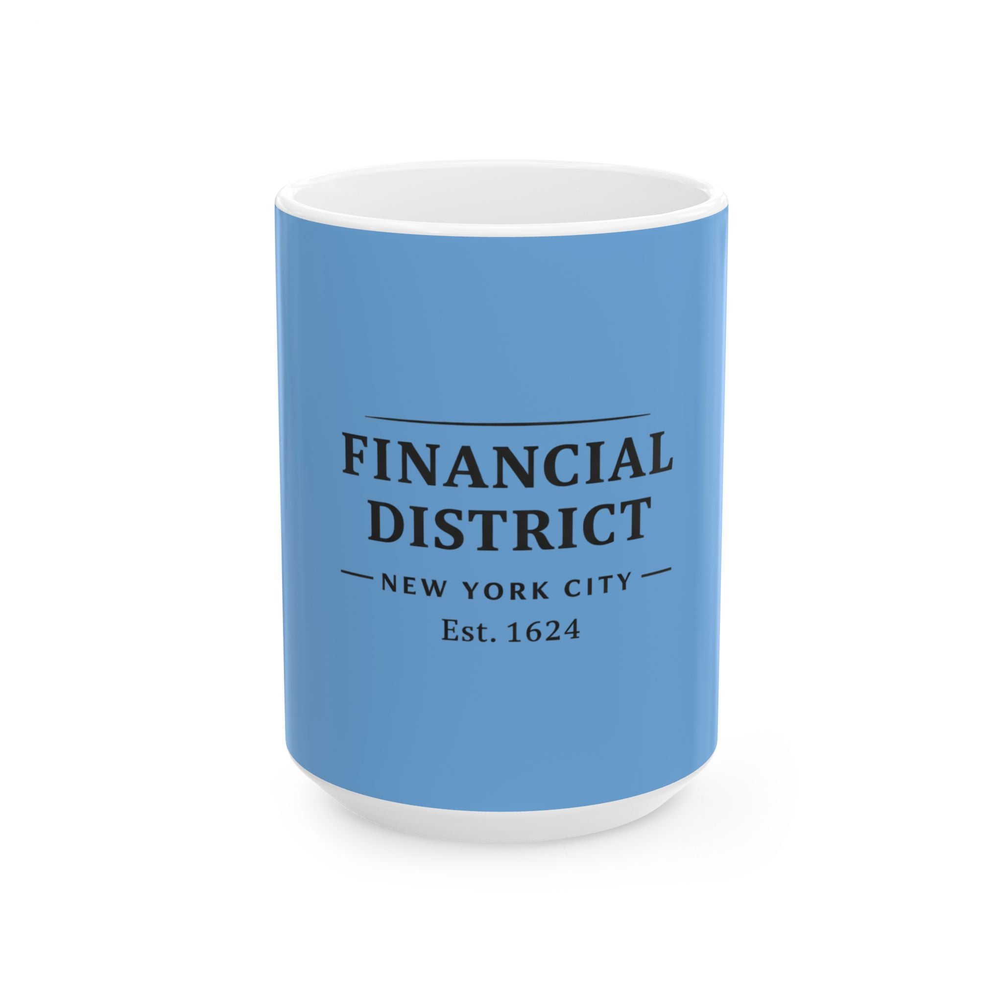 Financial District New York City Est. 1624 Coffee Mug (Light Blue)