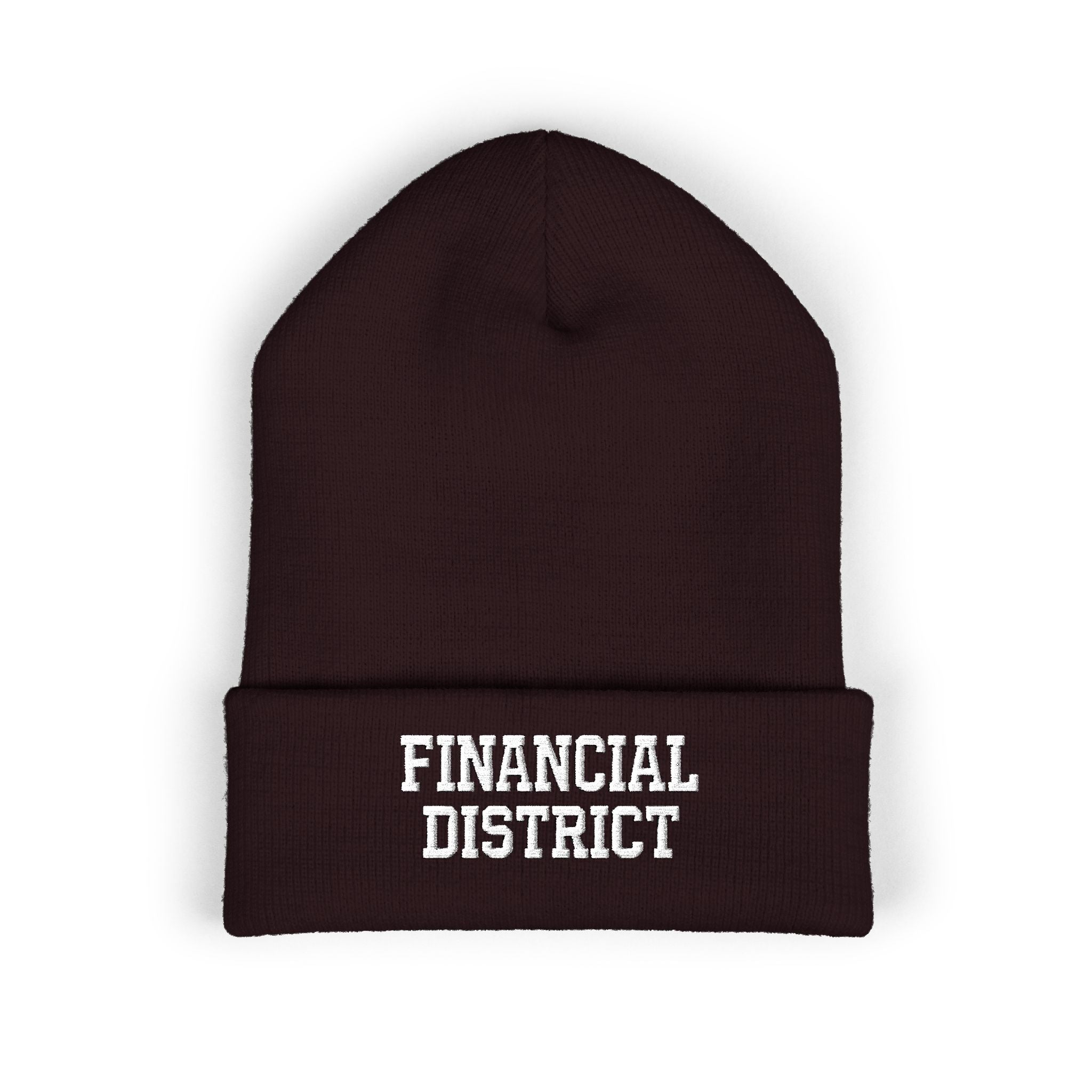 Financial District Embroidered Cuffed Beanie