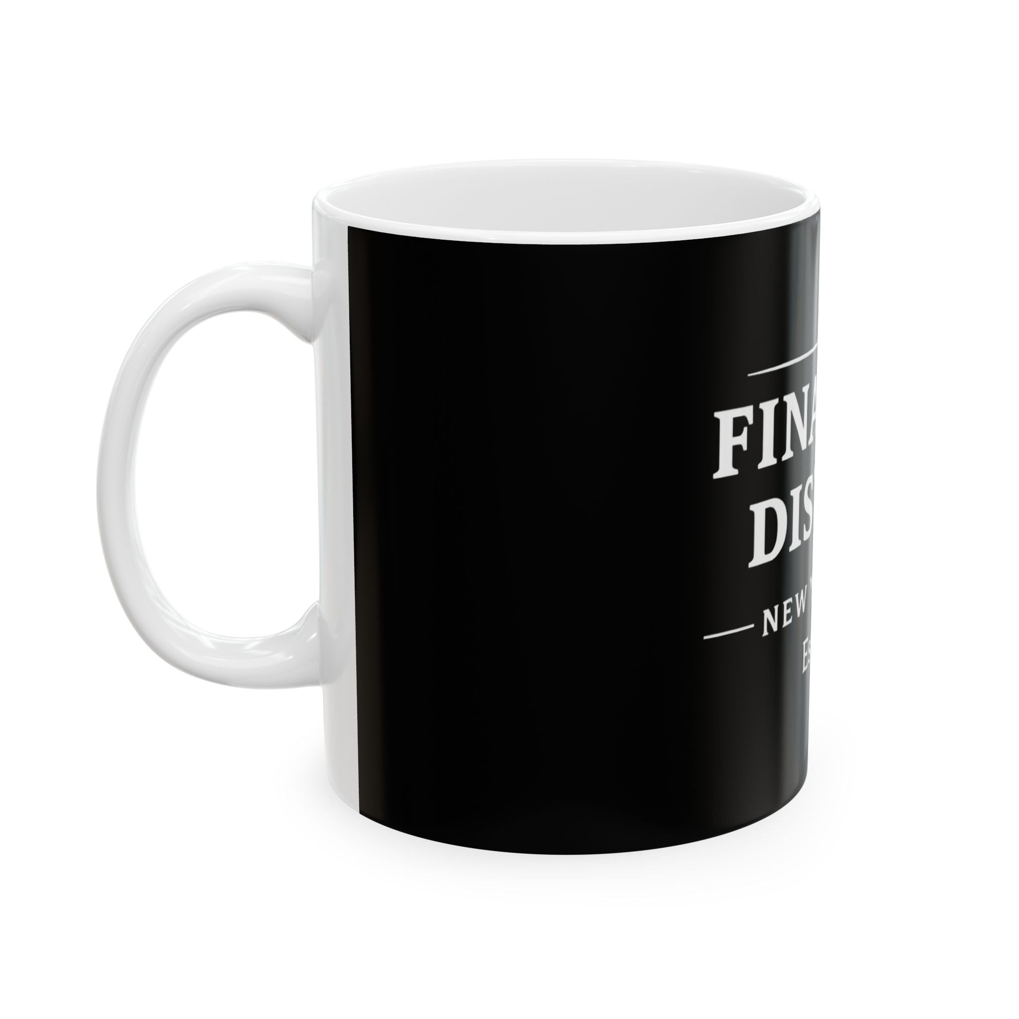 Financial District New York City Est. 1624 Coffee Mug (Black)