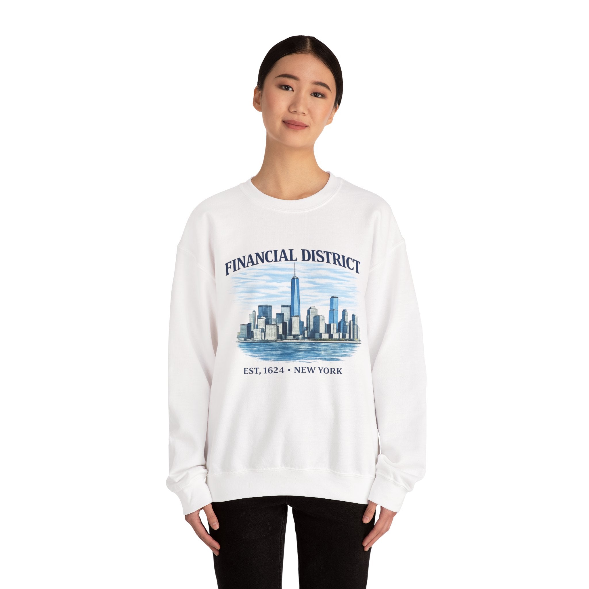 Financial District Crewneck Sweatshirt — New York Skyline Graphic