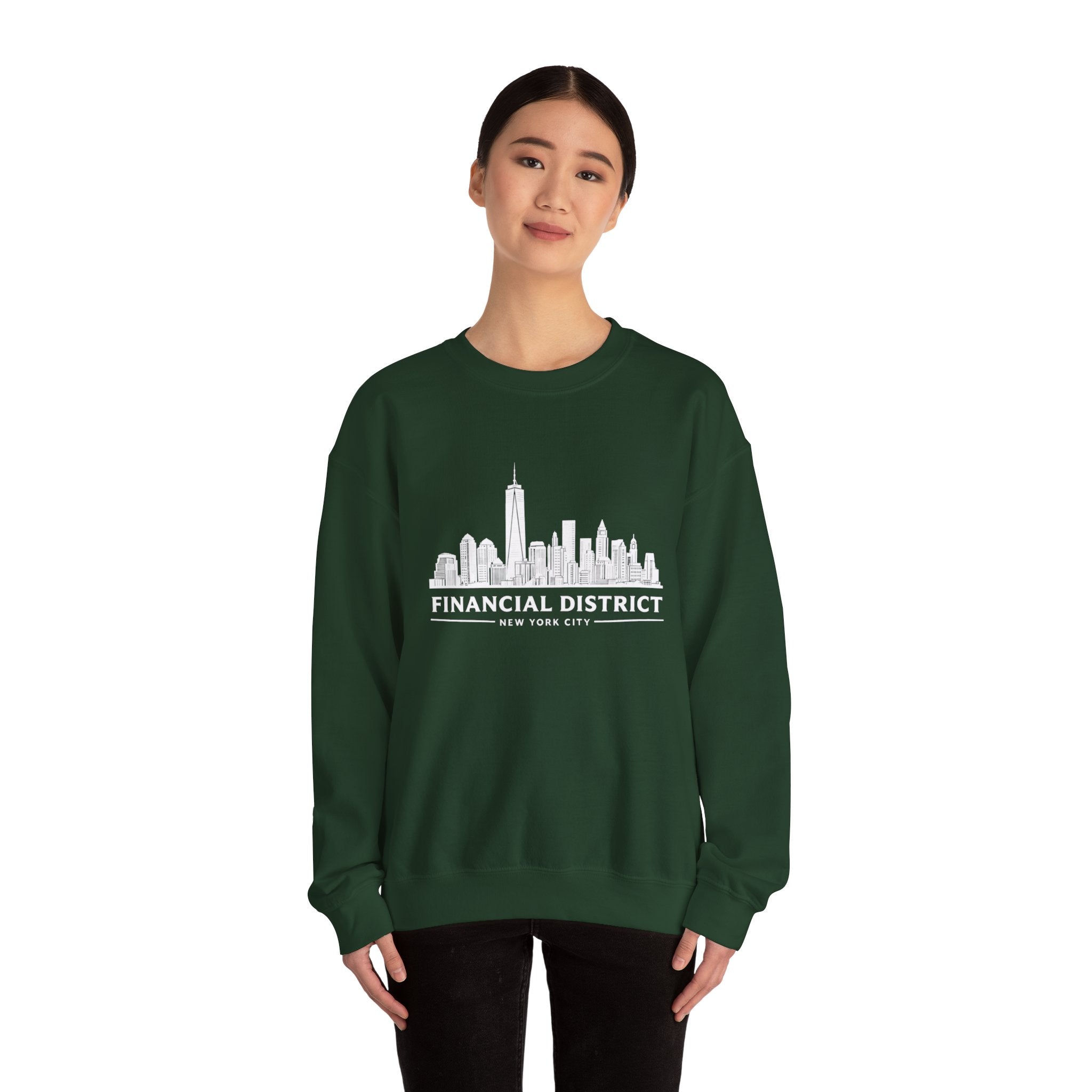 Financial District Crewneck Sweatshirt — New York Skyline Graphic