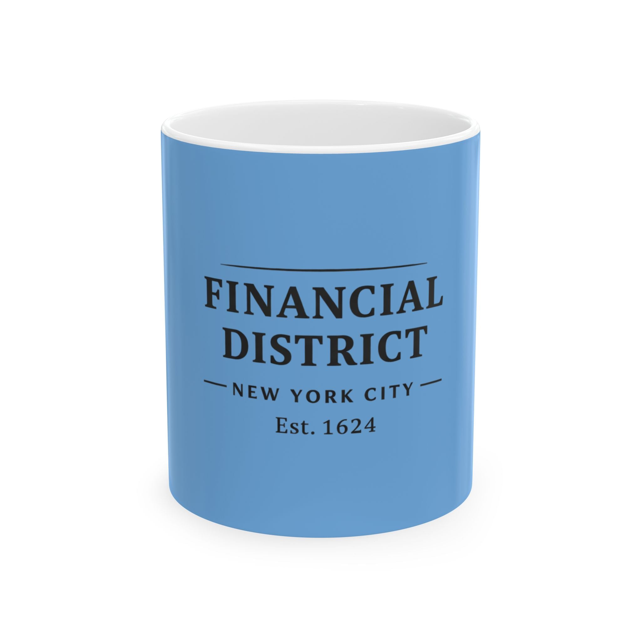 Financial District New York City Est. 1624 Coffee Mug (Light Blue)