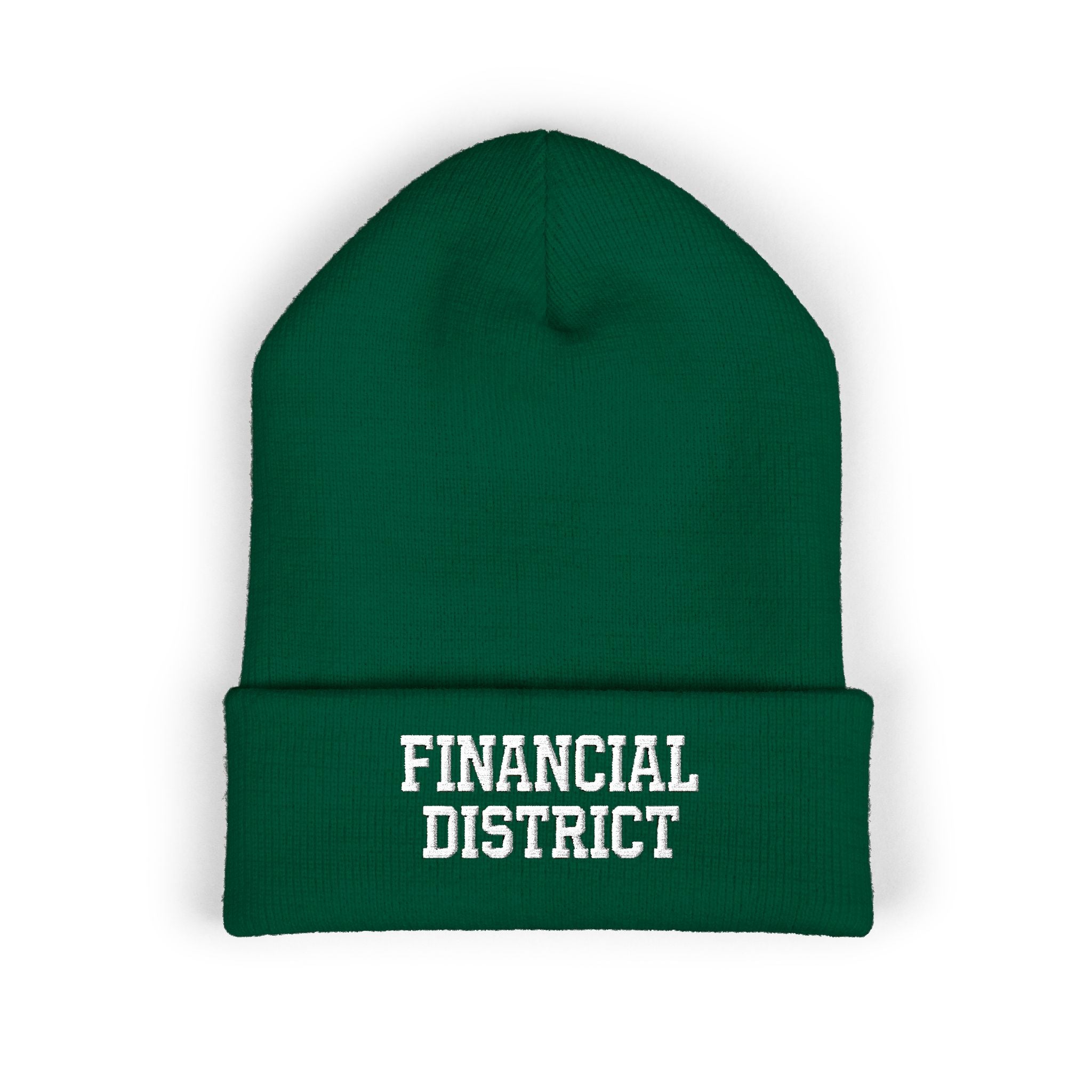 Financial District Embroidered Cuffed Beanie