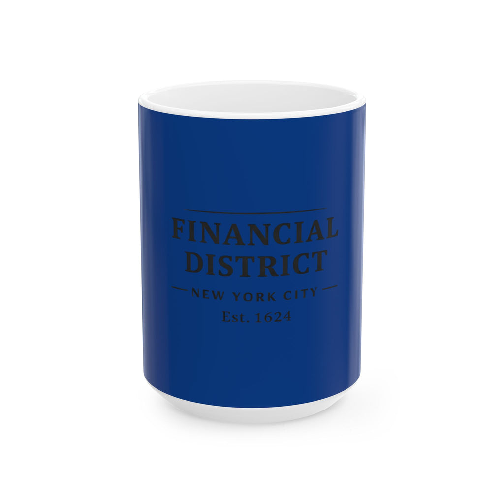 Financial District New York City Est. 1624 Coffee Mug (Dark Blue)
