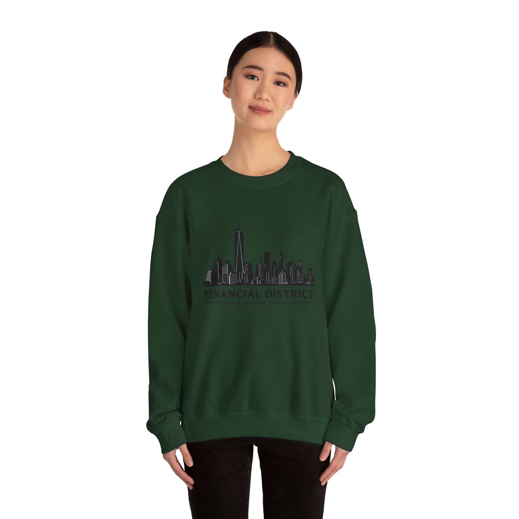 Financial District Crewneck Sweatshirt — New York Skyline Graphic