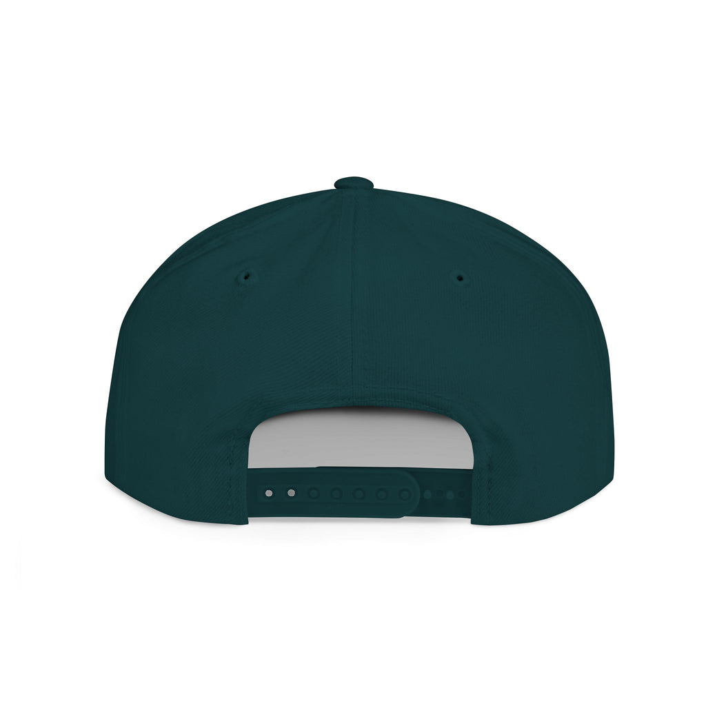 Flat Bill Snapback Hat — "Financial District" Script Embroidered Cap