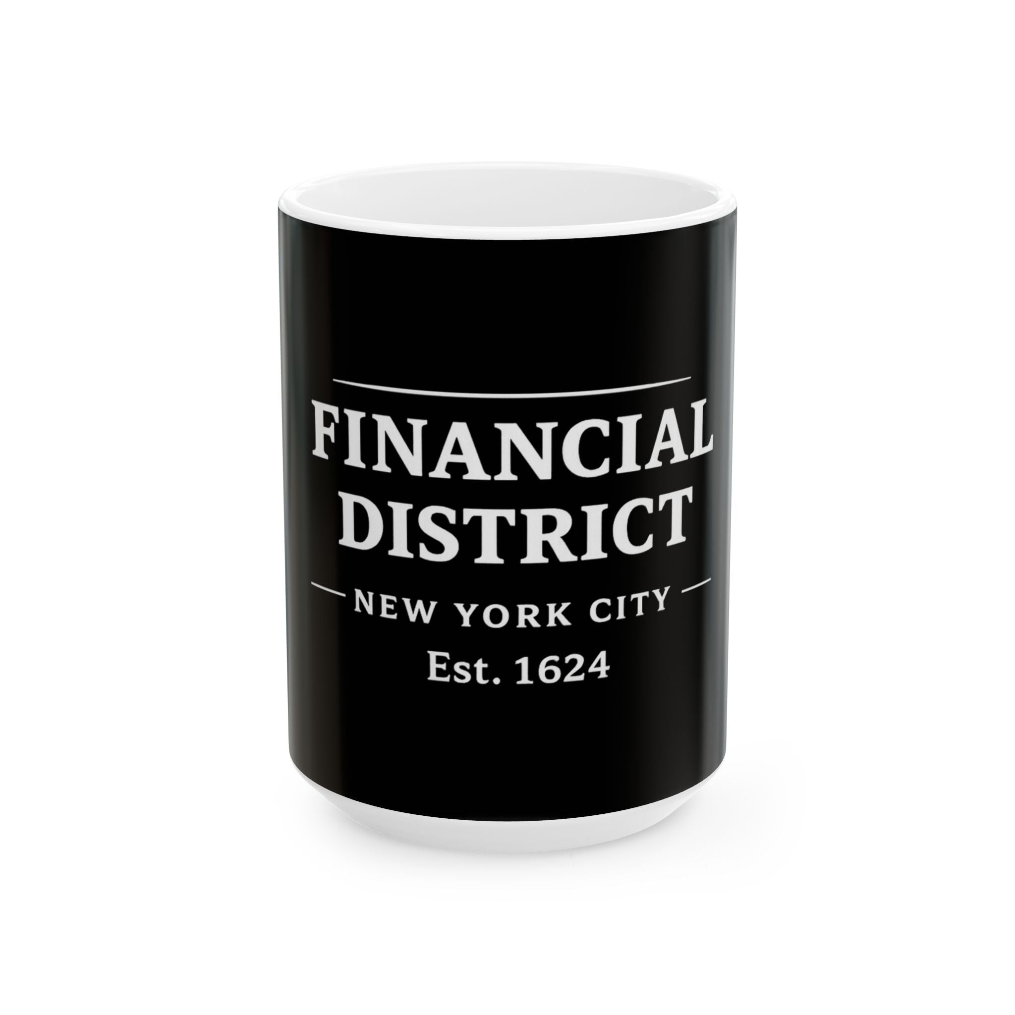 Financial District New York City Est. 1624 Coffee Mug (Black)