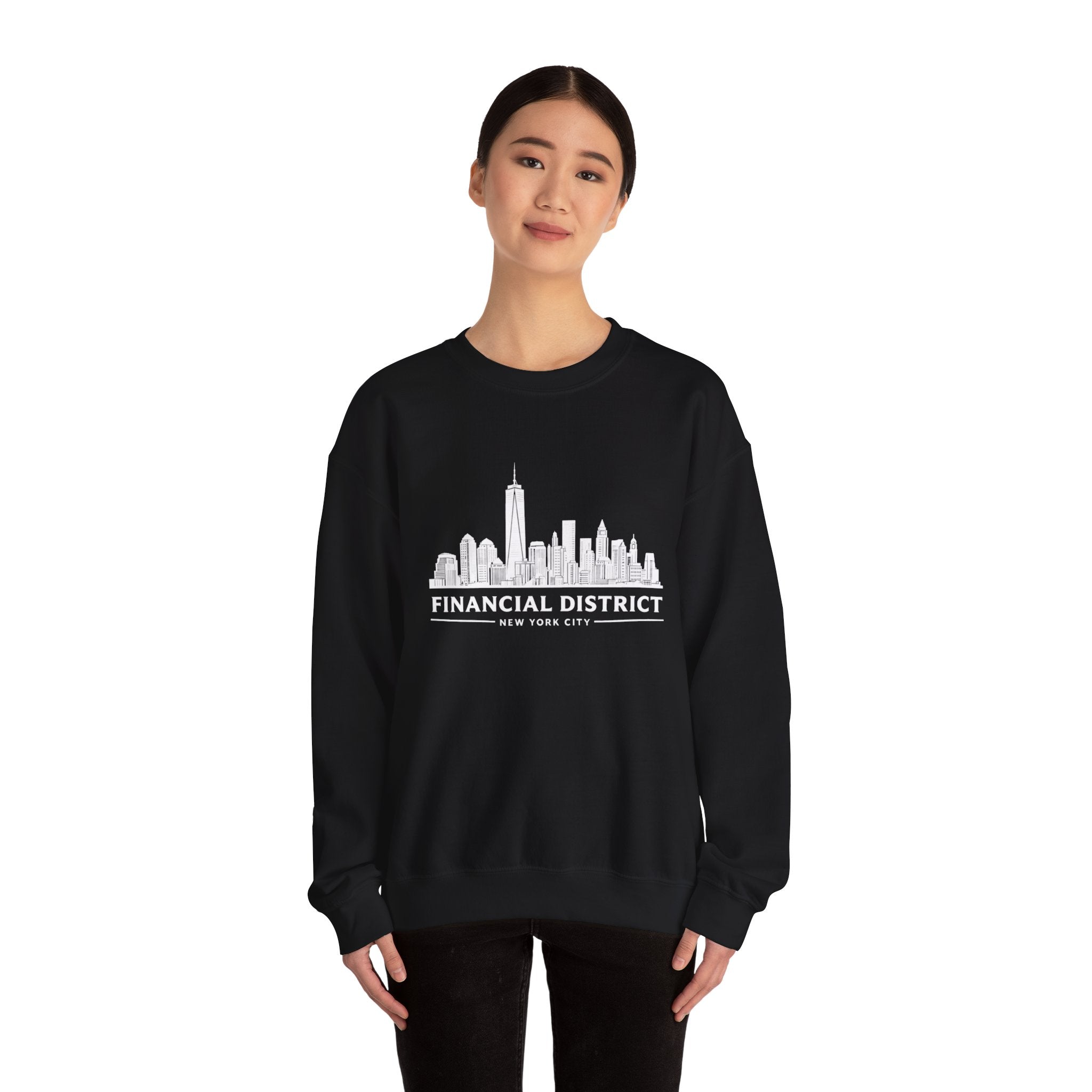 Financial District Crewneck Sweatshirt — New York Skyline Graphic