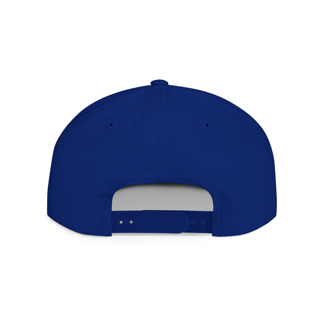 Flat Bill Snapback Hat — "Financial District" Script Embroidered Cap