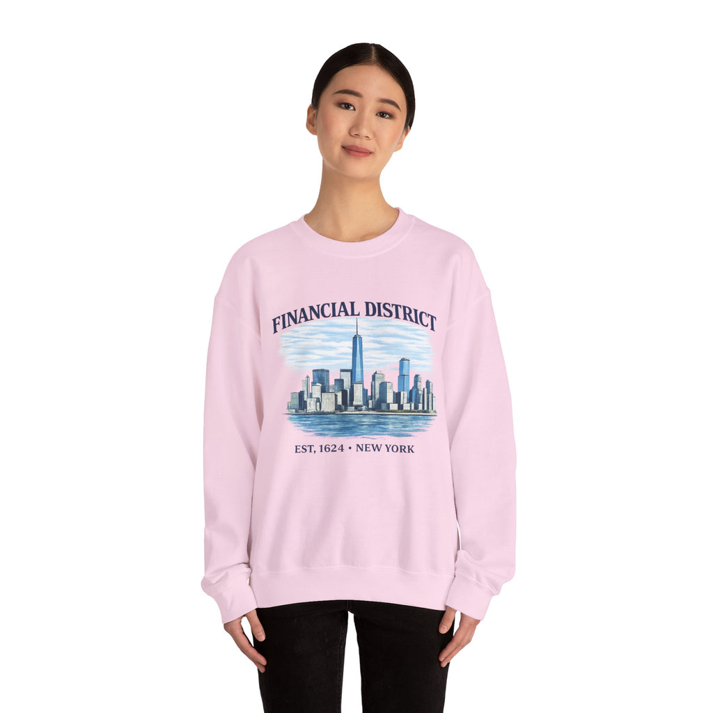 Financial District Crewneck Sweatshirt — New York Skyline Graphic