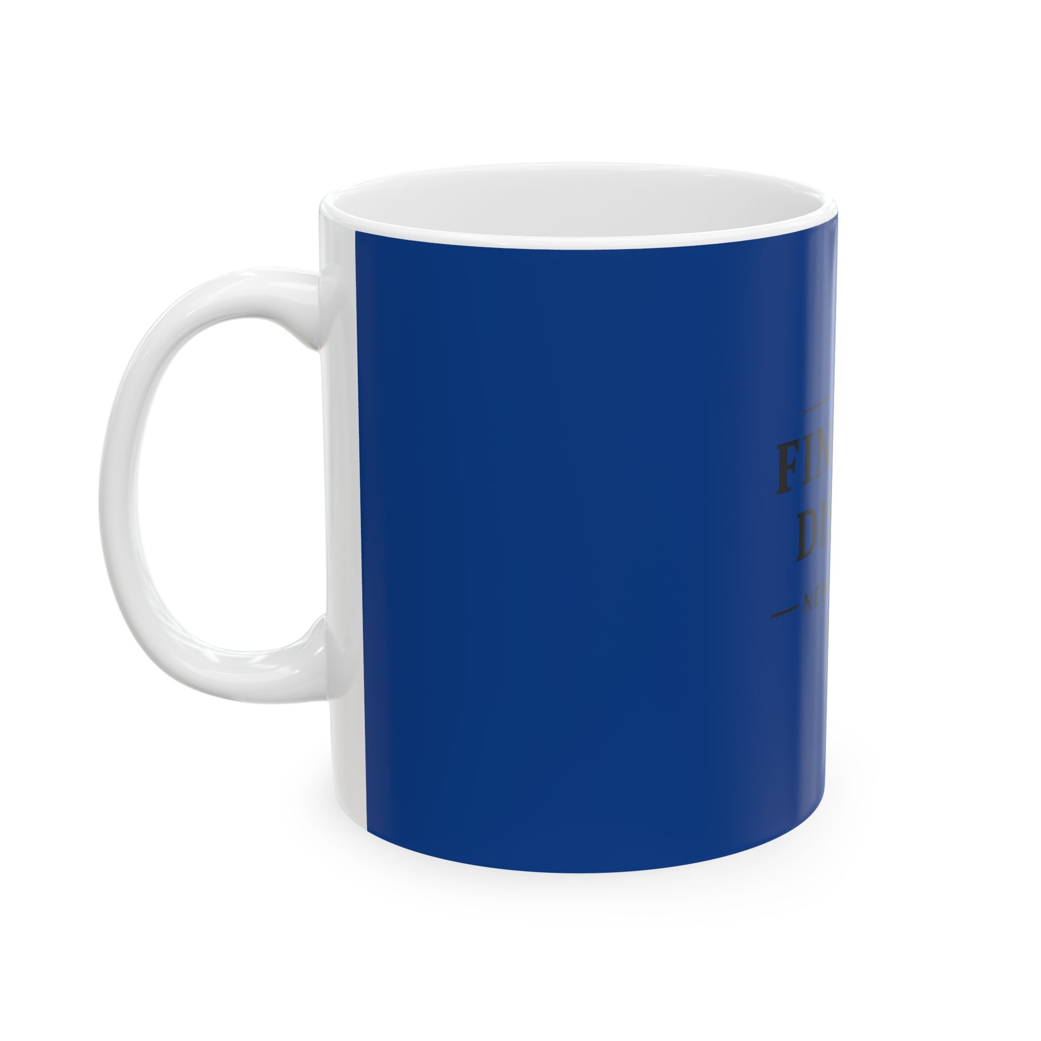 Financial District New York City Est. 1624 Coffee Mug (Dark Blue)